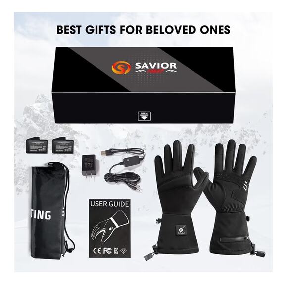 Savior Heat Heated Gloves M/L Rechargeable Winter Ski Snow Hiking S-18 - Picture 3 of 11